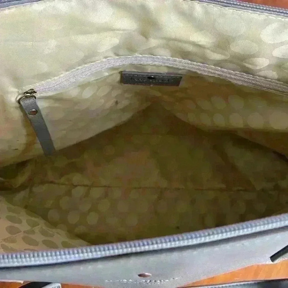 Kate Spade Greta Court Penny Saffiano gray/silver glitter tote bag - Picture 3 of 7